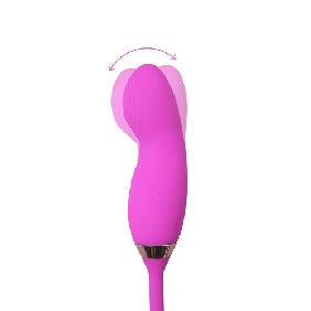 10-Speed Purple Color Silicone Clitoral Rose with Tongue Licking and Wiggling Vibrator