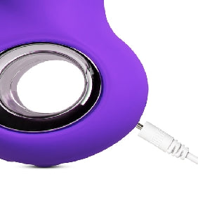 12-Speed Purple Color Silicone G-Spot Vibrator with Wiggling Function
