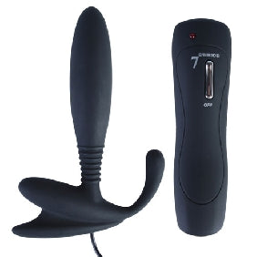 7 Speed Silicone Anal Vibrator in Black