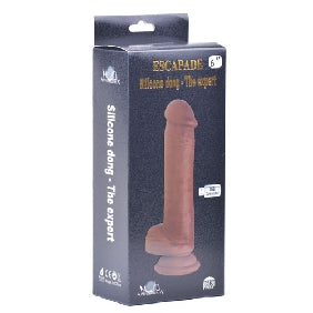 10 Functions Silicone Rechargeable Vibrating and Rotating Brown Realistic Dildo