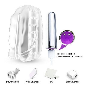 10 Mode Clear Color Rechargeable Vibrating Male Masturbator