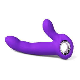 12-Speed Purple Color Silicone G-Spot Vibrator with Wiggling Function