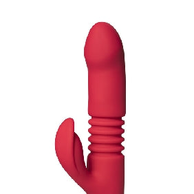 Red 12-Speed Silicone Thrusting Vibrator with Heating Function