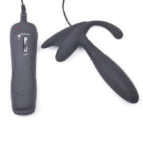 7 Speed Silicone Anal Vibrator in Black