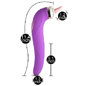 Purple 8 Speed Clitoral Sucking & Licking Vibrator with Tongue