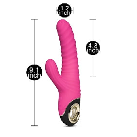 9-Speed Rechargeable Silicone Rabbit Vibrator with Flexible Head