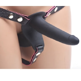 Black Strap On with Double Silicone Dildos
