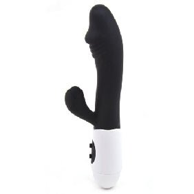 Black Silicone Penis G-Spot Vibrator with Dual Motors