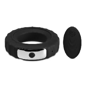 Dual Motor Multi-Speed Vibrating Silicone Cock Ring w Remote Control