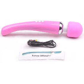 Pink 20-Mode Whisper Quiet USB Recharging Wand Massager