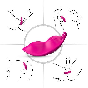 9-Speed Rose Red Silicone Panty Vibrator with Magnetic Clip & Remote Control