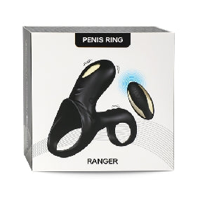 Vibrating Black Double Sleeve Cock Ring
